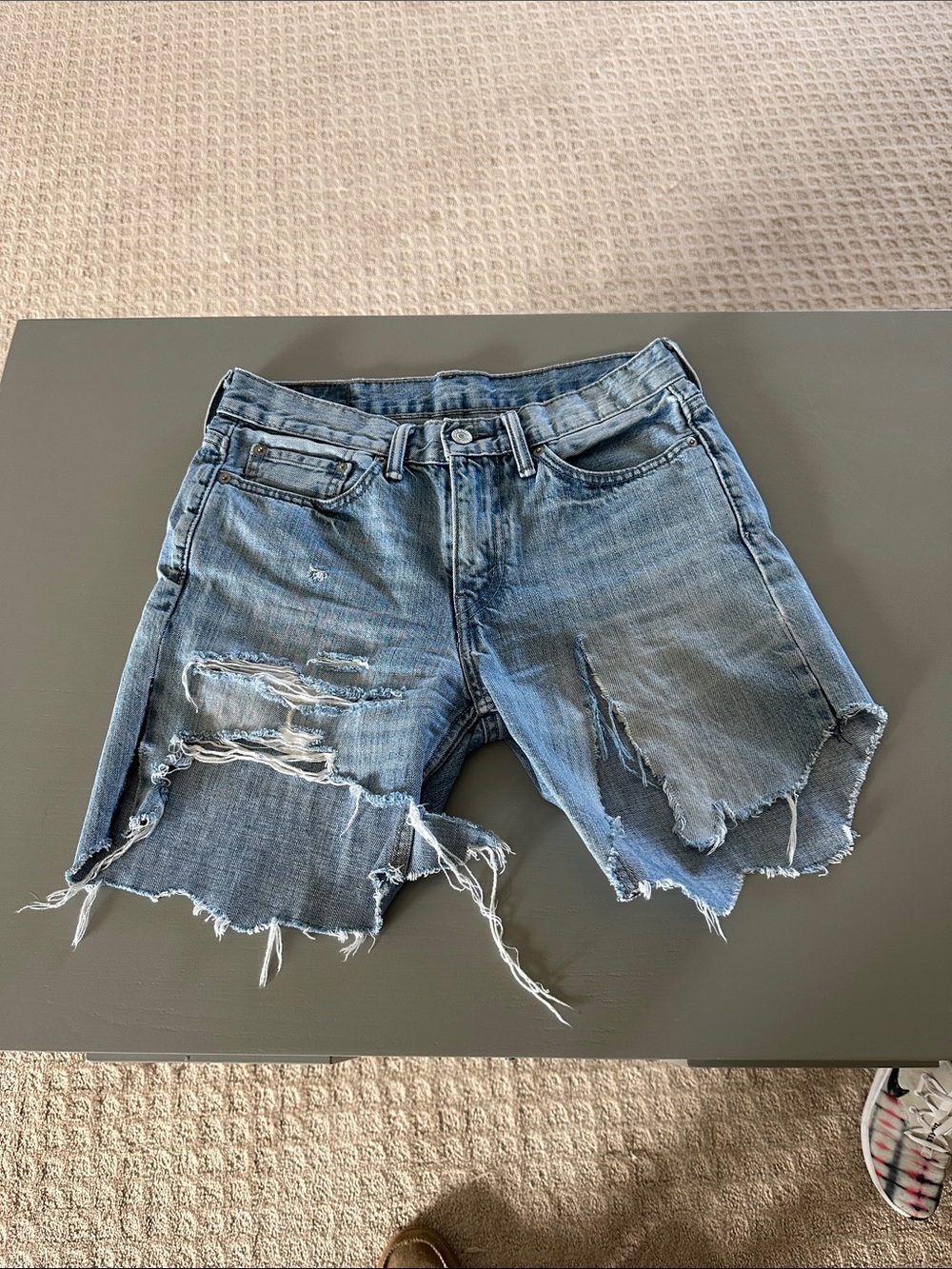 Levi's 514 w29 Light Blue Distressed Denim Cutoff Shorts